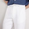 Tapered Linen Drawstring Trousers - E1 Tapered Linen Drawstring Trousers - E1
