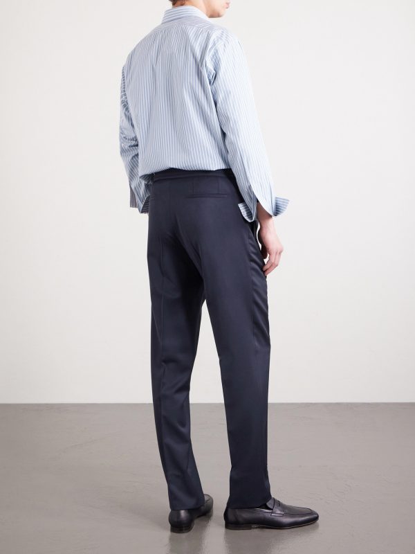 Miami Slim-Fit Pleated Virgin Wool Drawstring Trousers - BK Miami Slim-Fit Pleated Virgin Wool Drawstring Trousers - BK