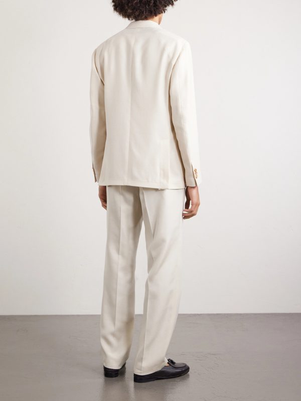 Roma Embellished Herringbone Wool and Cotton-Blend Suit Jacket - BK