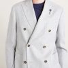 Roma Slim-Fit Embellished Double-Breasted Wool and Linen-Blend Blazer - CU Roma Slim-Fit Embellished Double-Breasted Wool and Linen-Blend Blazer - CU