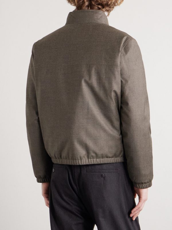 Shearling-Trimmed Storm System® Wool and Silk-Blend Down Jacket - BK Shearling-Trimmed Storm System® Wool and Silk-Blend Down Jacket - BK
