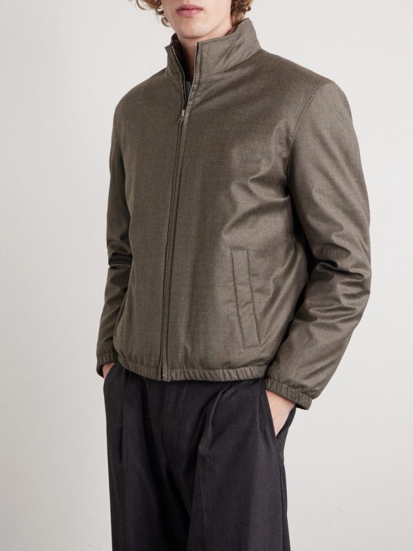 Shearling-Trimmed Storm System® Wool and Silk-Blend Down Jacket - FR Shearling-Trimmed Storm System® Wool and Silk-Blend Down Jacket - FR