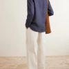Phil Cutaway-Collar Linen Shirt - BK Phil Cutaway-Collar Linen Shirt - BK