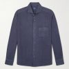 Phil Cutaway-Collar Linen Shirt Phil Cutaway-Collar Linen Shirt