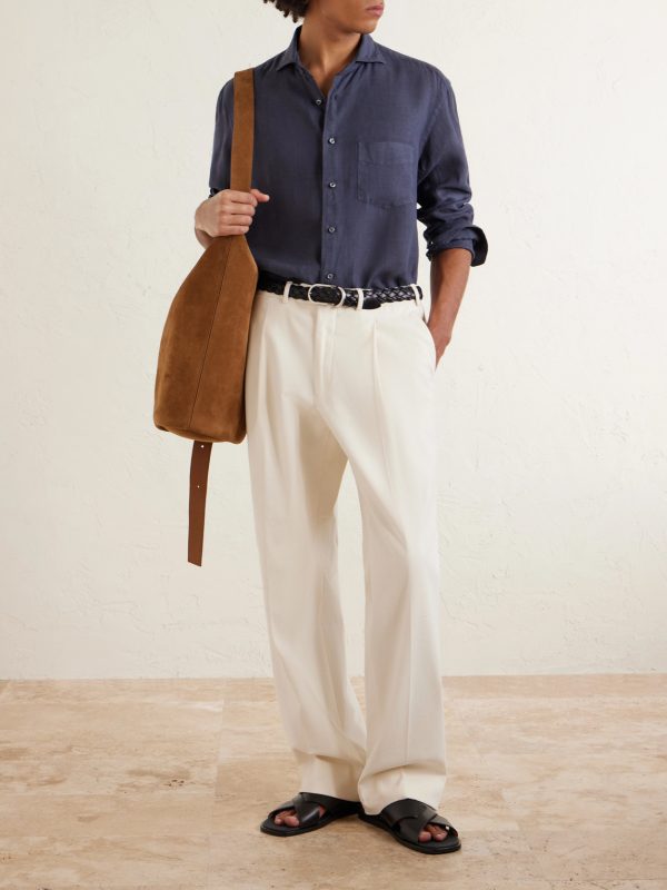 Phil Cutaway-Collar Linen Shirt - OU Phil Cutaway-Collar Linen Shirt - OU