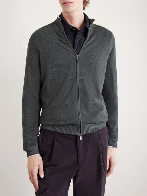 Cotton Zip-Up Sweater - FR