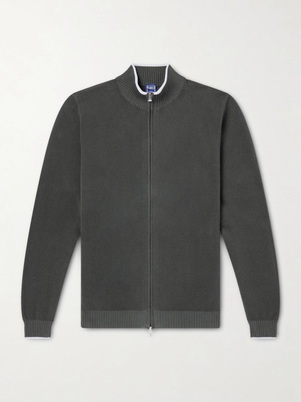 Cotton Zip-Up Sweater