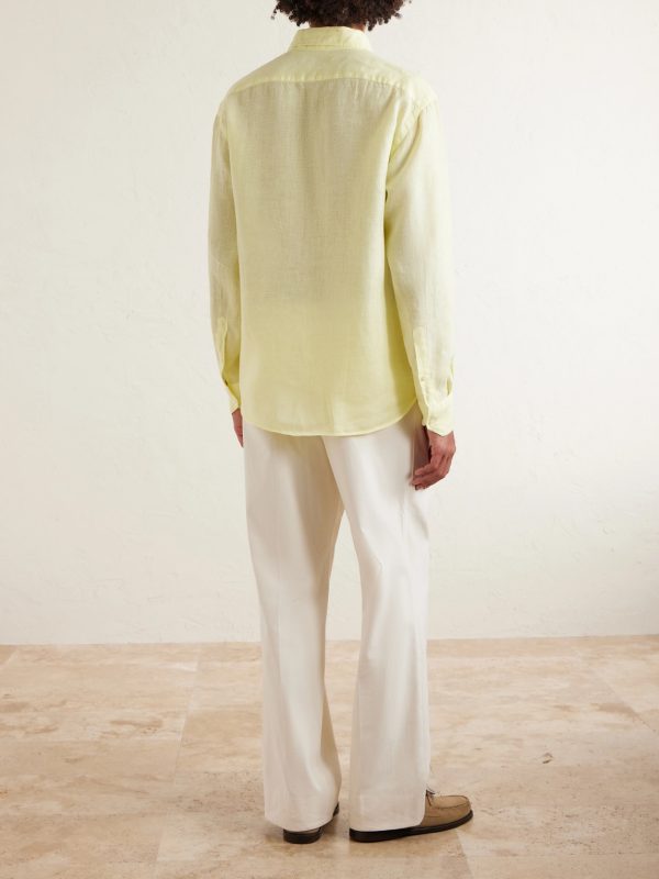 Phil Cutaway-Collar Linen Shirt - BK