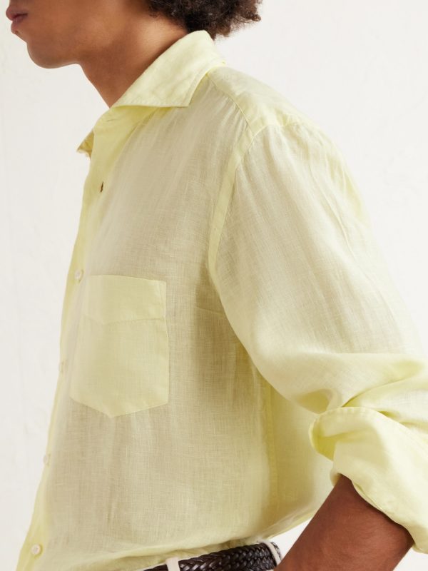 Phil Cutaway-Collar Linen Shirt - CU