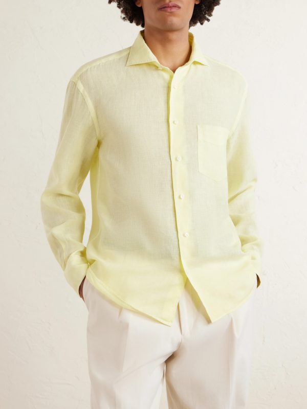 Phil Cutaway-Collar Linen Shirt - FR