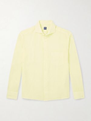 Phil Cutaway-Collar Linen Shirt Phil Cutaway-Collar Linen Shirt