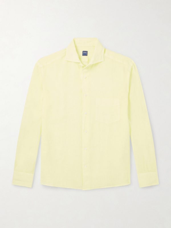 Phil Cutaway-Collar Linen Shirt