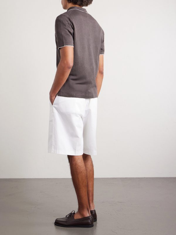 Camp-Collar Contrast-Tipped Linen and Cotton-Blend Shirt - BK