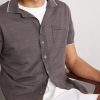 Camp-Collar Contrast-Tipped Linen and Cotton-Blend Shirt - CU
