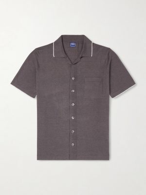 Camp-Collar Contrast-Tipped Linen and Cotton-Blend Shirt Camp-Collar Contrast-Tipped Linen and Cotton-Blend Shirt