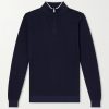 Cotton-Piqué Half-Zip Sweater
