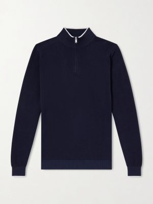 Cotton-Piqué Half-Zip Sweater Cotton-Piqué Half-Zip Sweater