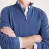Cotton-Piqué Half-Zip Sweater - CU