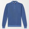 Cotton-Piqué Half-Zip Sweater