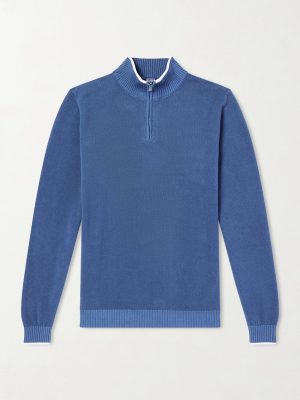 Cotton-Piqué Half-Zip Sweater Cotton-Piqué Half-Zip Sweater