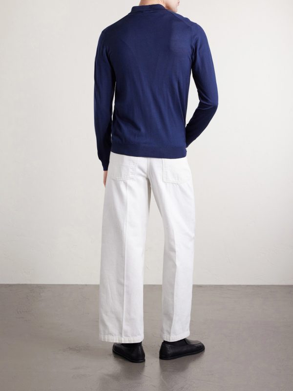 Knitted Wool Polo Shirt - BK Knitted Wool Polo Shirt - BK