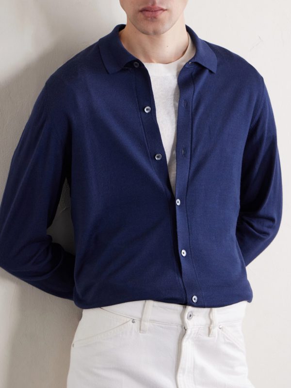 Knitted Wool Polo Shirt - CU Knitted Wool Polo Shirt - CU