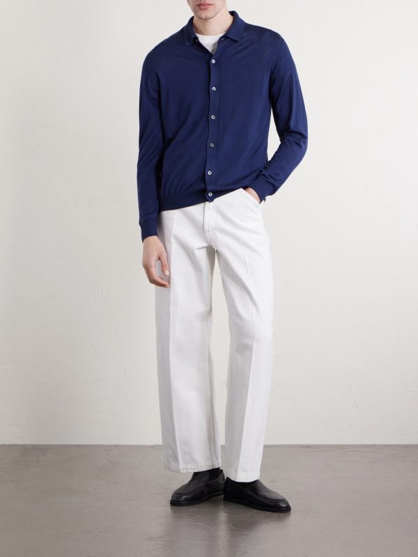 Knitted Wool Polo Shirt - OU Knitted Wool Polo Shirt - OU