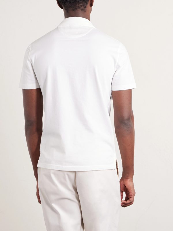 Cotton-Blend Jersey Polo Shirt - BK Cotton-Blend Jersey Polo Shirt - BK