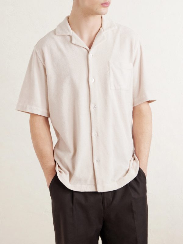 Camp-Collar Cotton-Terry Shirt - FR