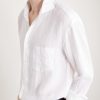 Phil Cutaway-Collar Linen Shirt - CU Phil Cutaway-Collar Linen Shirt - CU