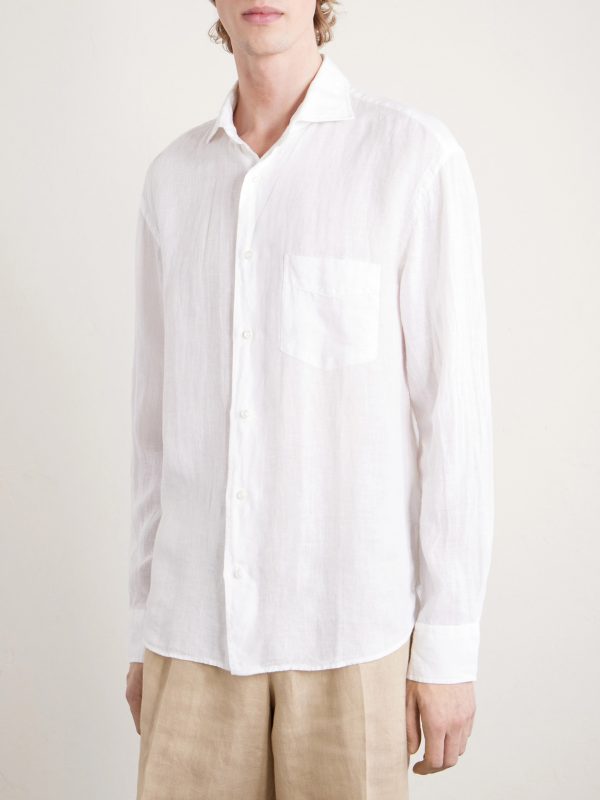 Phil Cutaway-Collar Linen Shirt - FR Phil Cutaway-Collar Linen Shirt - FR