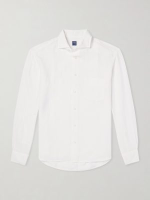 Phil Cutaway-Collar Linen Shirt Phil Cutaway-Collar Linen Shirt