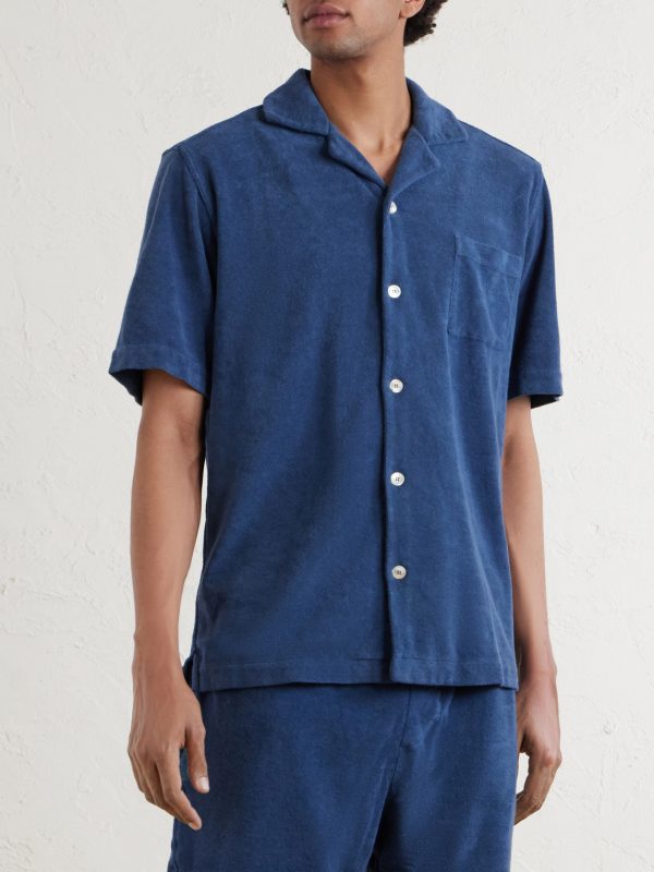 Camp-Collar Cotton-Terry Shirt - FR