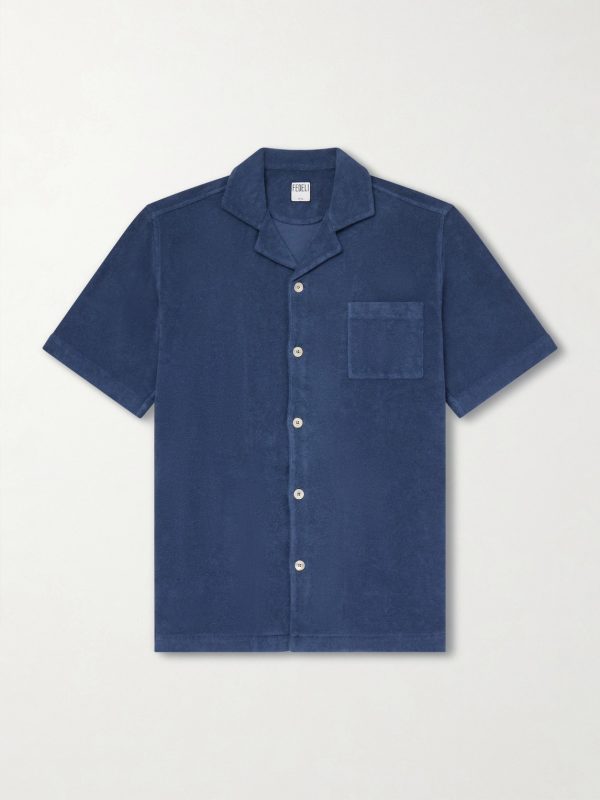 Camp-Collar Cotton-Terry Shirt