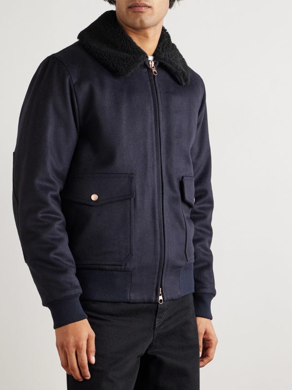 The Flight Jacket 3.0 Shearling-Trimmed Wool Bomber Jacket - FR