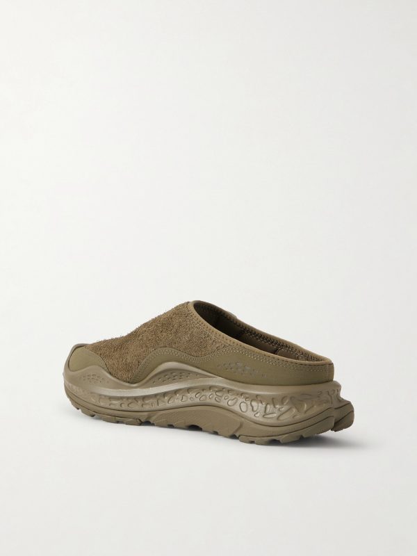 Ora Primo EXT Rubber-Trimmed Suede Slip-On Sneakers - BK
