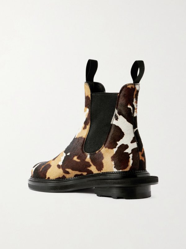 + Sacai Cow-Print Calf Hair Chelsea Boots - BK + Sacai Cow-Print Calf Hair Chelsea Boots - BK