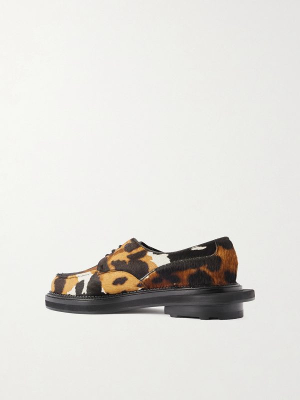 + Sacai Cow-Print Calf Hair Derby Shoes - BK + Sacai Cow-Print Calf Hair Derby Shoes - BK
