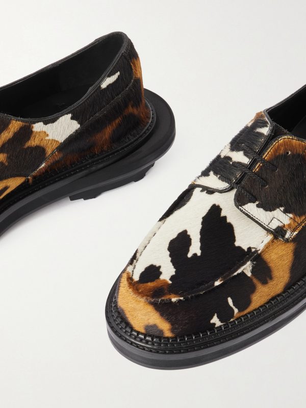 + Sacai Cow-Print Calf Hair Derby Shoes - CU + Sacai Cow-Print Calf Hair Derby Shoes - CU