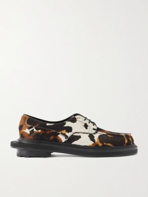 + Sacai Cow-Print Calf Hair Derby Shoes + Sacai Cow-Print Calf Hair Derby Shoes