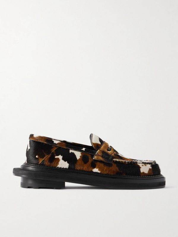 + Sacai Cow-Print Calf Hair Loafers + Sacai Cow-Print Calf Hair Loafers