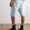 Anson Straight-Leg Frayed Denim Shorts - BK Anson Straight-Leg Frayed Denim Shorts - BK