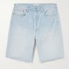 Anson Straight-Leg Frayed Denim Shorts Anson Straight-Leg Frayed Denim Shorts