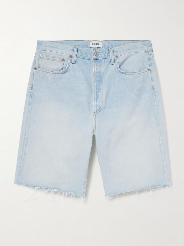 Anson Straight-Leg Frayed Denim Shorts Anson Straight-Leg Frayed Denim Shorts