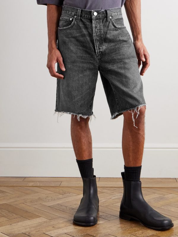 Anson Straight-Leg Frayed Denim Shorts - FR Anson Straight-Leg Frayed Denim Shorts - FR