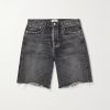 Anson Straight-Leg Frayed Denim Shorts Anson Straight-Leg Frayed Denim Shorts