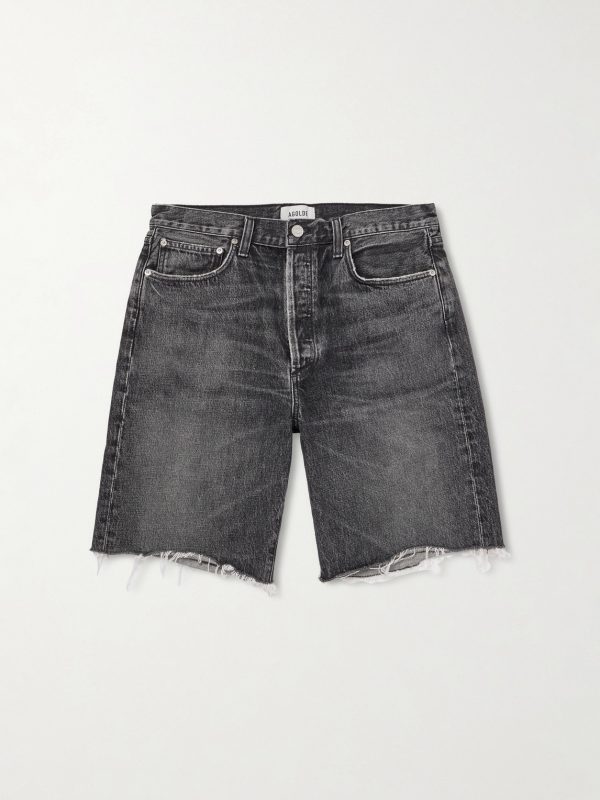 Anson Straight-Leg Frayed Denim Shorts Anson Straight-Leg Frayed Denim Shorts