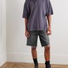 Anson Straight-Leg Frayed Denim Shorts - OU Anson Straight-Leg Frayed Denim Shorts - OU