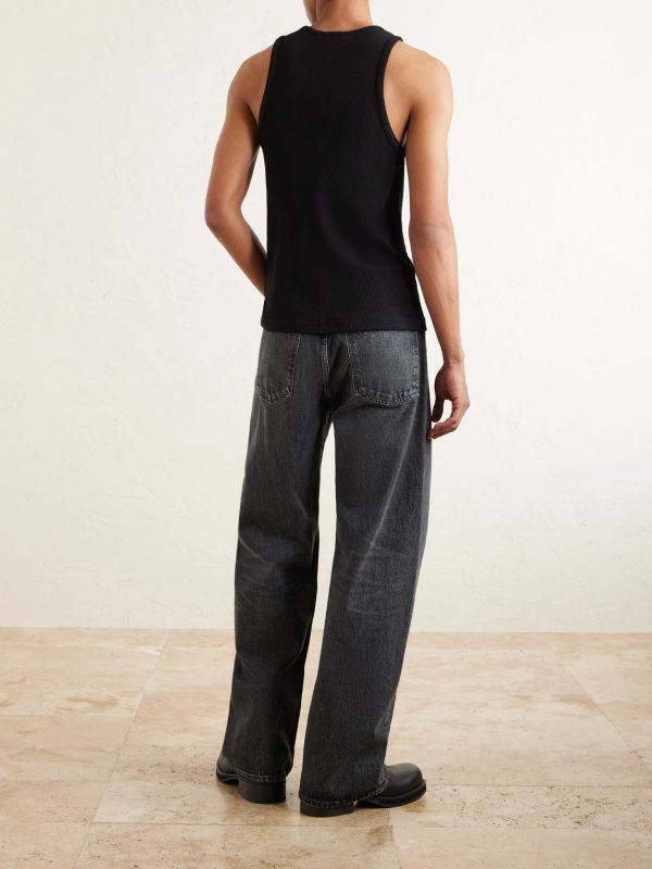 Viggo Ribbed Stretch Organic Cotton and TENCEL™ Lyocell-Blend Tank Top - BK
