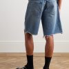 Anson Straight-Leg Frayed Denim Shorts - BK Anson Straight-Leg Frayed Denim Shorts - BK